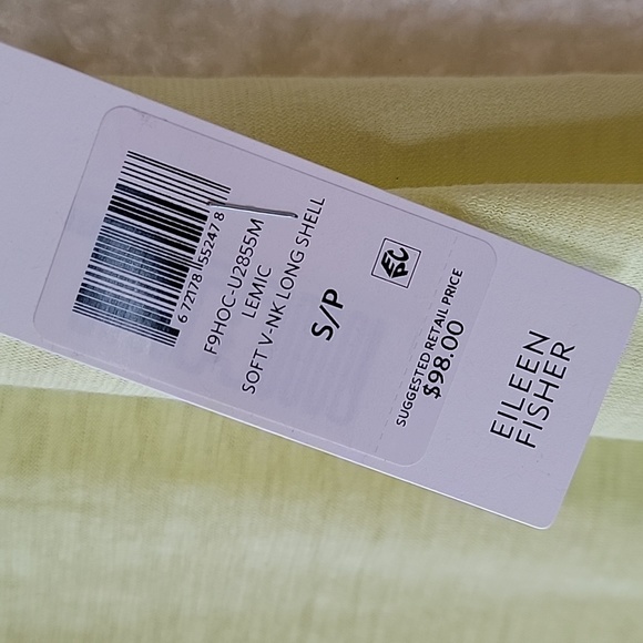 Eileen Fisher Soft V-neck Long Shell Tank in Lemic Size S $98 - Picture 5 of 5
